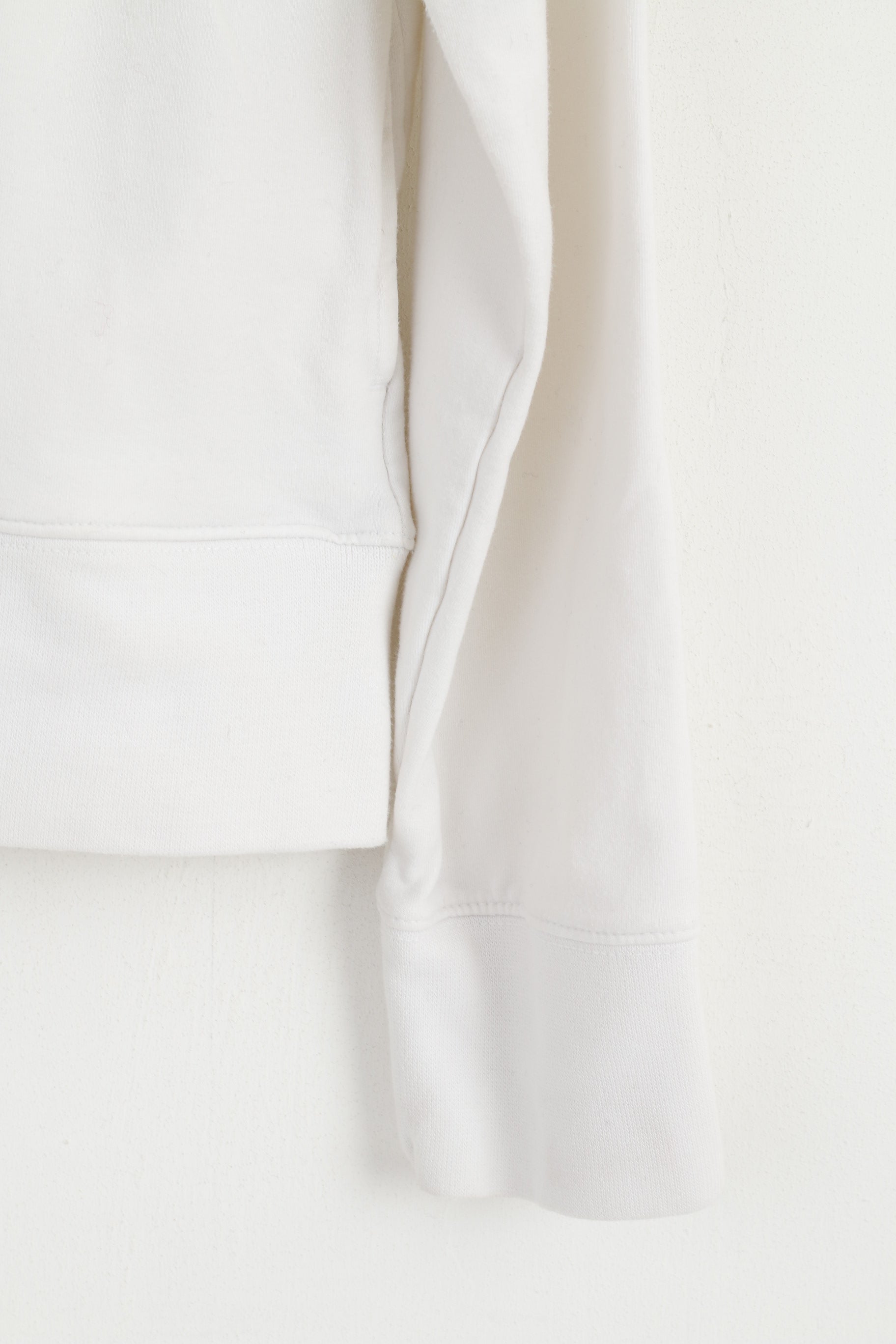 Reebok Femmes 16 42 L Sweat Blanc Coton Fermeture Éclair Complète Classique Rétro Haut Court