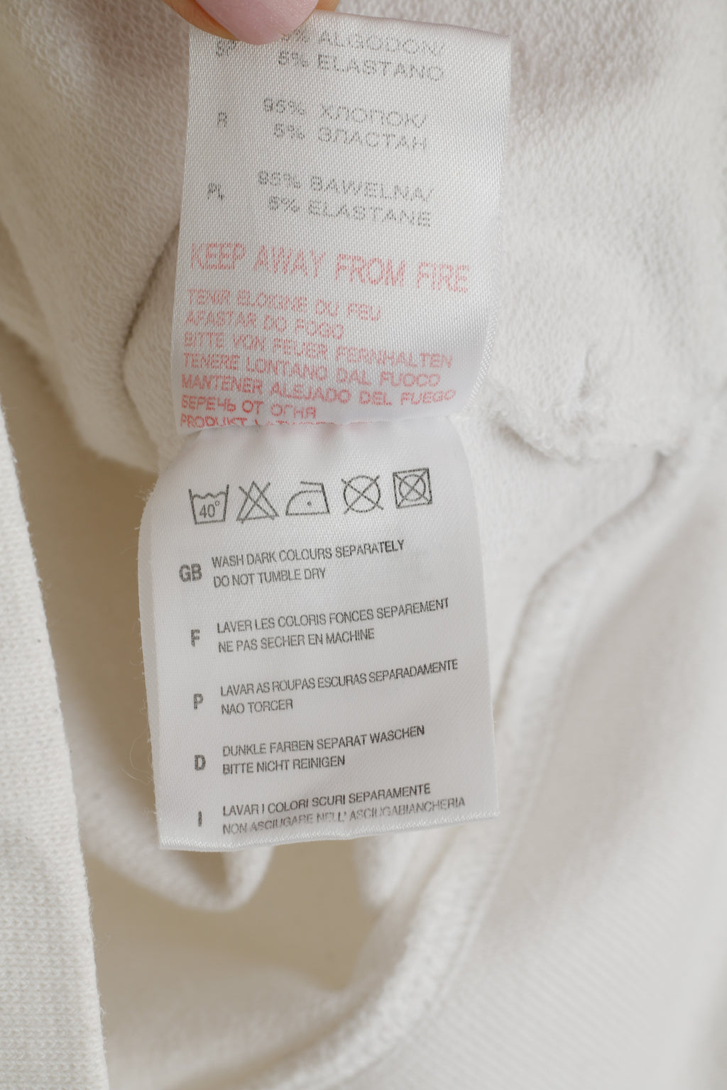 Reebok Femmes 16 42 L Sweat Blanc Coton Fermeture Éclair Complète Classique Rétro Haut Court