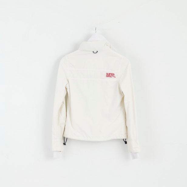 Superdry Veste S Femme Crème Nylon 3 Fermetures éclair Haut Léger