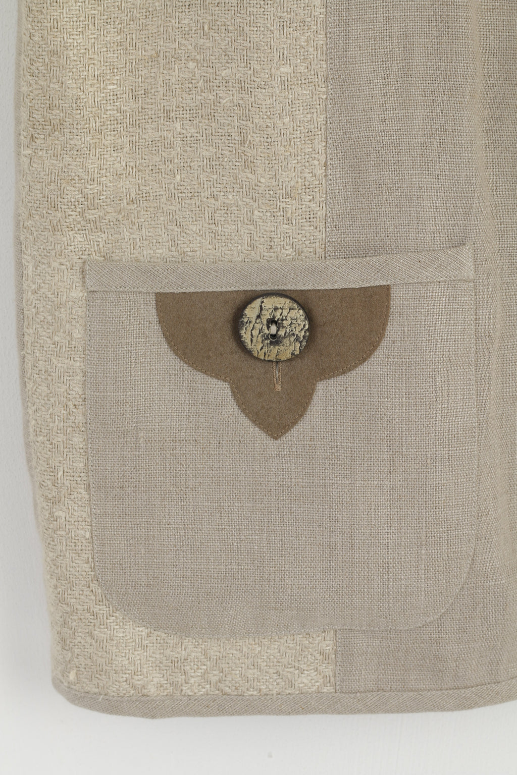 Alphorn Trachtenmode Gilet Femme 40 L Beige 100% Lin Tyrol Gilet