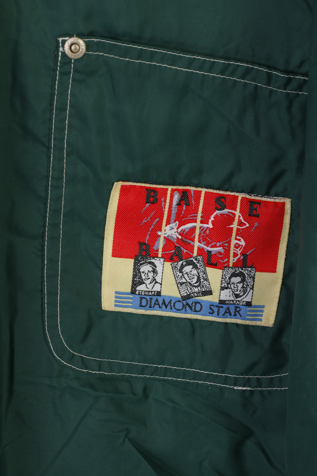 Pro Life Vienna Giacca da uomo M in nylon verde impermeabile vintage da baseball Diamond Star Top