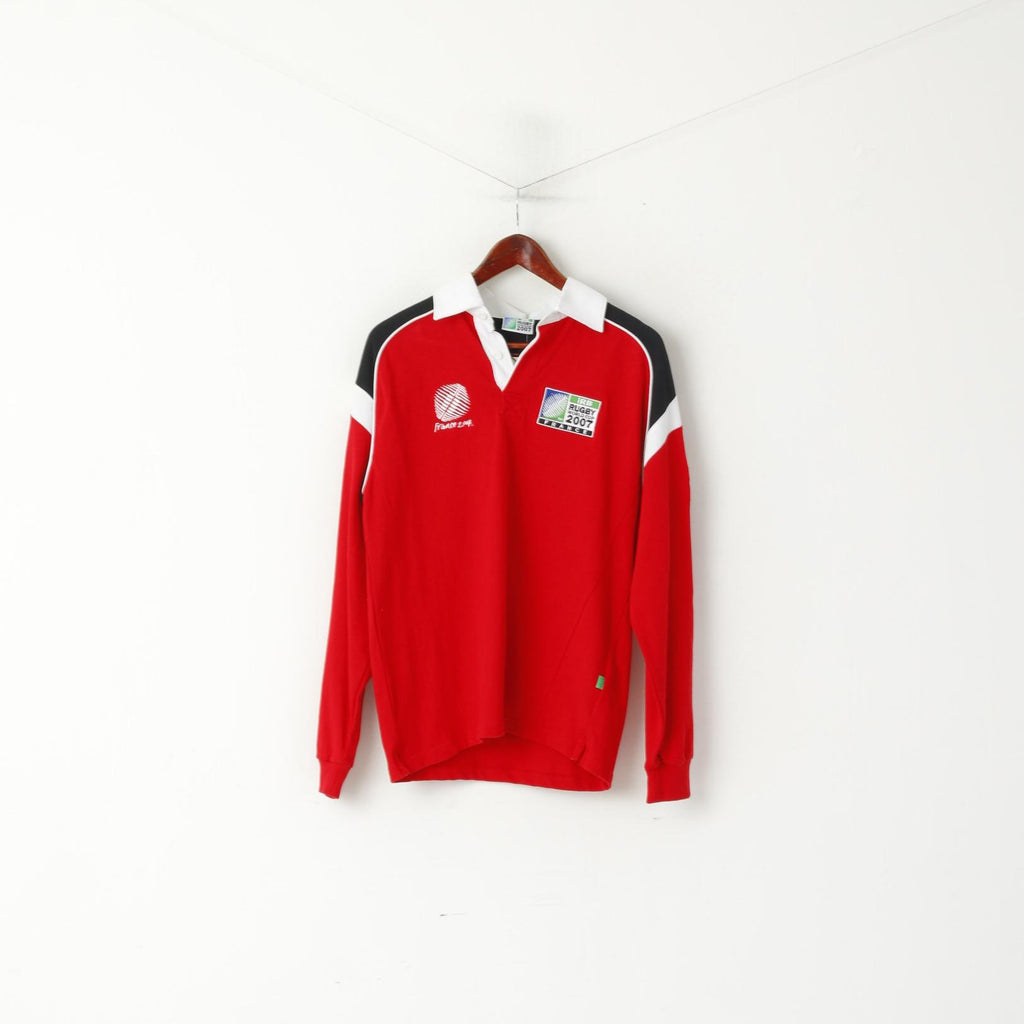 Polo à manches longues pour homme, coupe du monde de Rugby, en coton rouge, France, nouvelle collection 2007