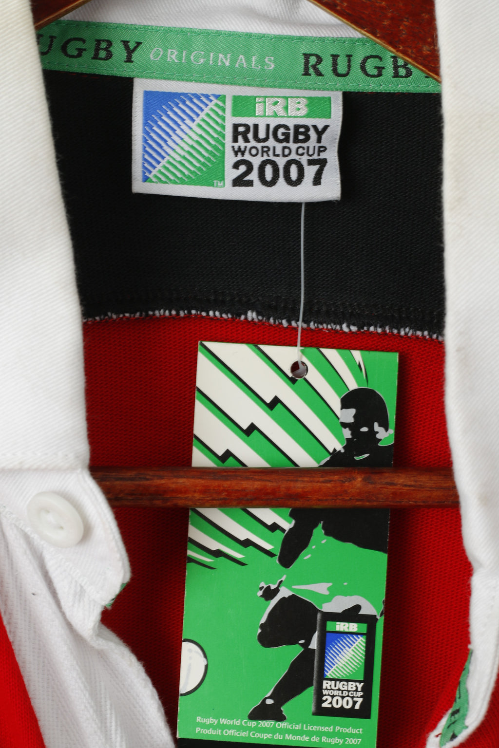 Polo à manches longues pour homme, coupe du monde de Rugby, en coton rouge, France, nouvelle collection 2007