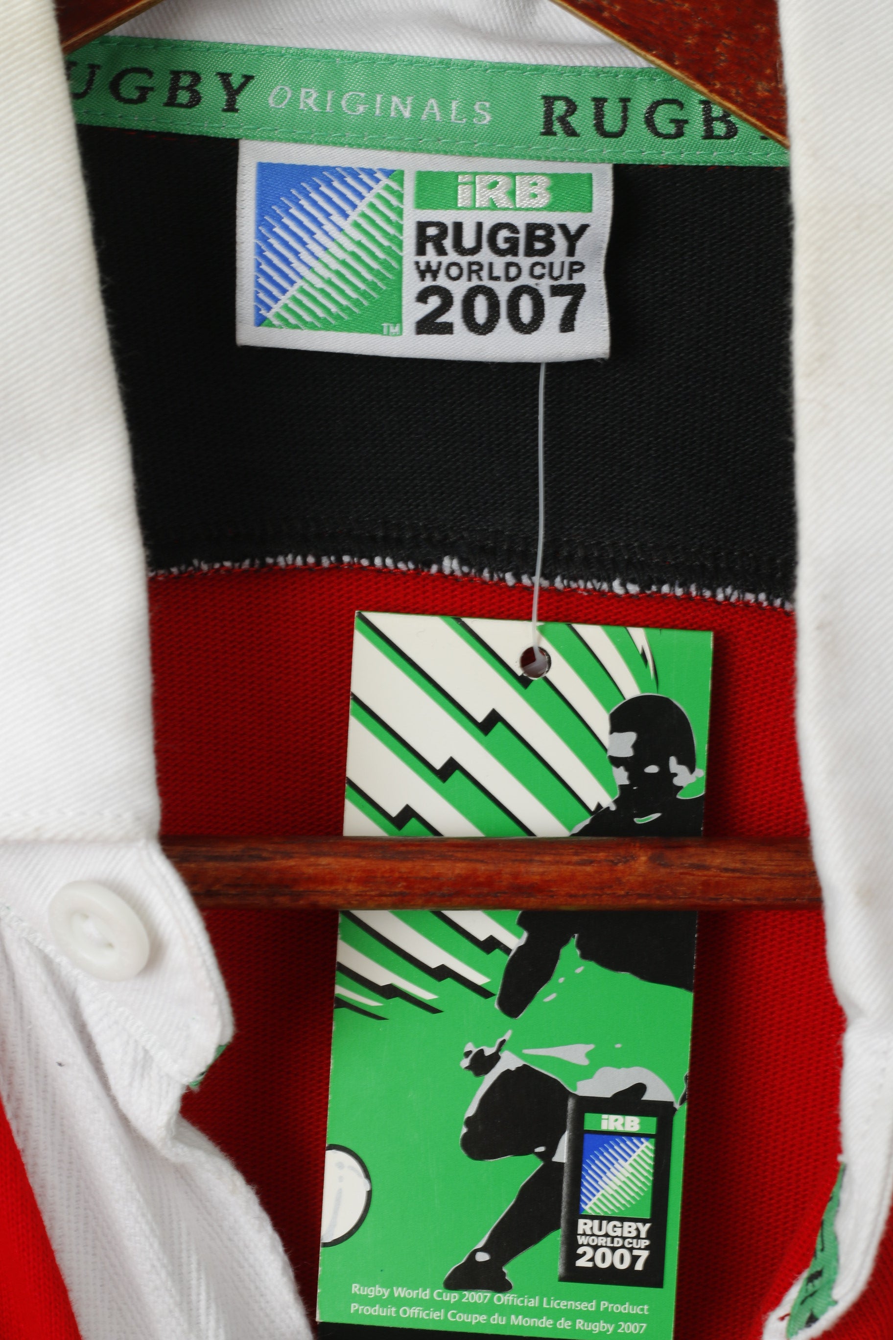 Polo à manches longues pour homme, coupe du monde de Rugby, en coton rouge, France, nouvelle collection 2007