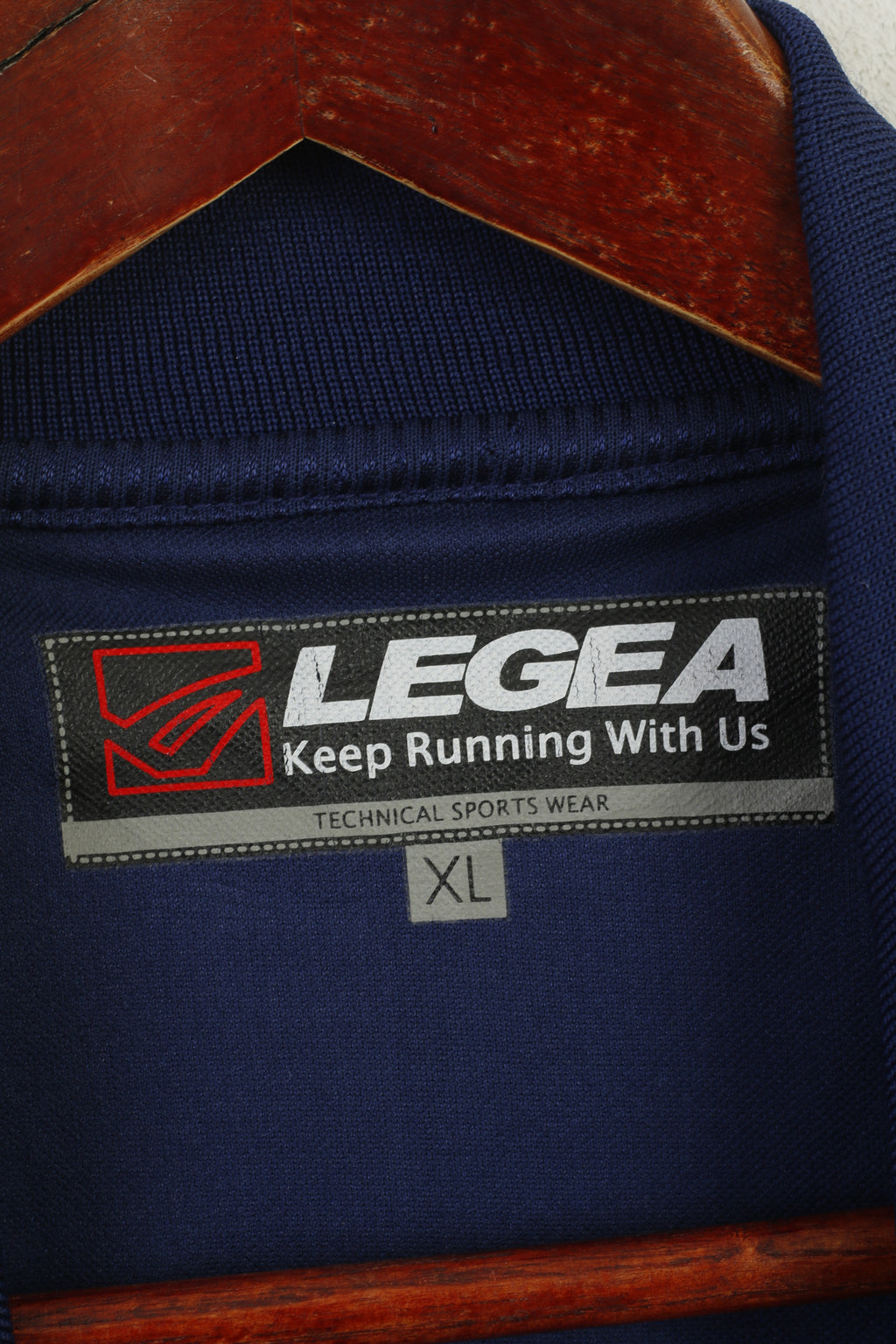 Polo Legea da uomo XL Navy Vintage Technical Sportswear Manica lunga Keep Running Top