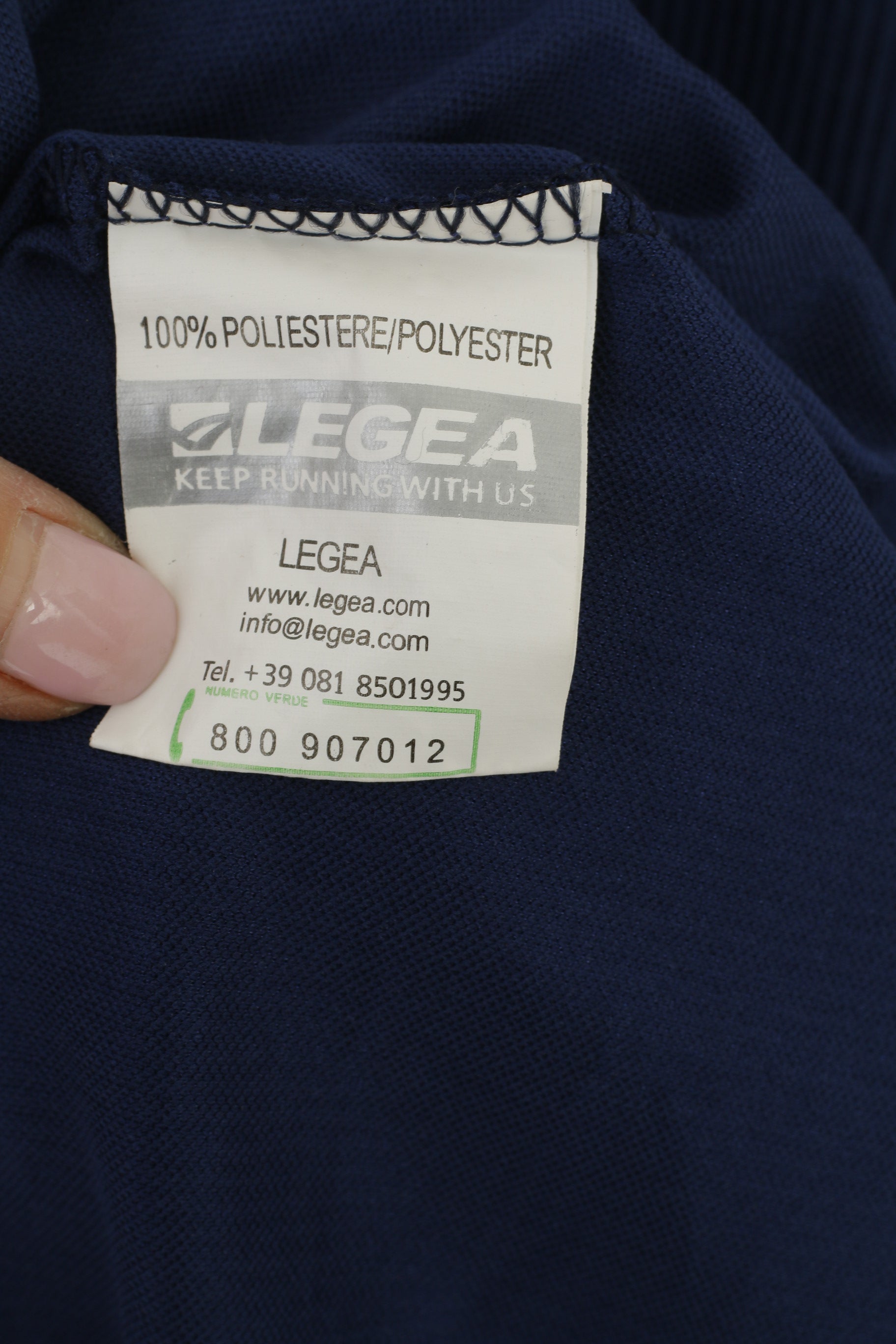 Polo Legea da uomo XL Navy Vintage Technical Sportswear Manica lunga Keep Running Top