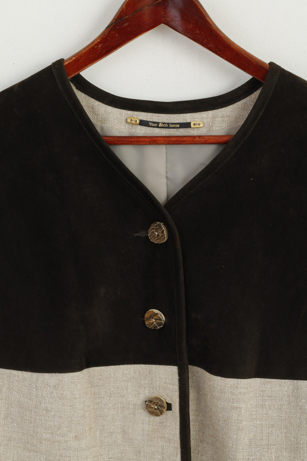 C&A Your Sixth Sense Women 22 48 Waistcoat Brown Linen Tyrol Trachten Vest