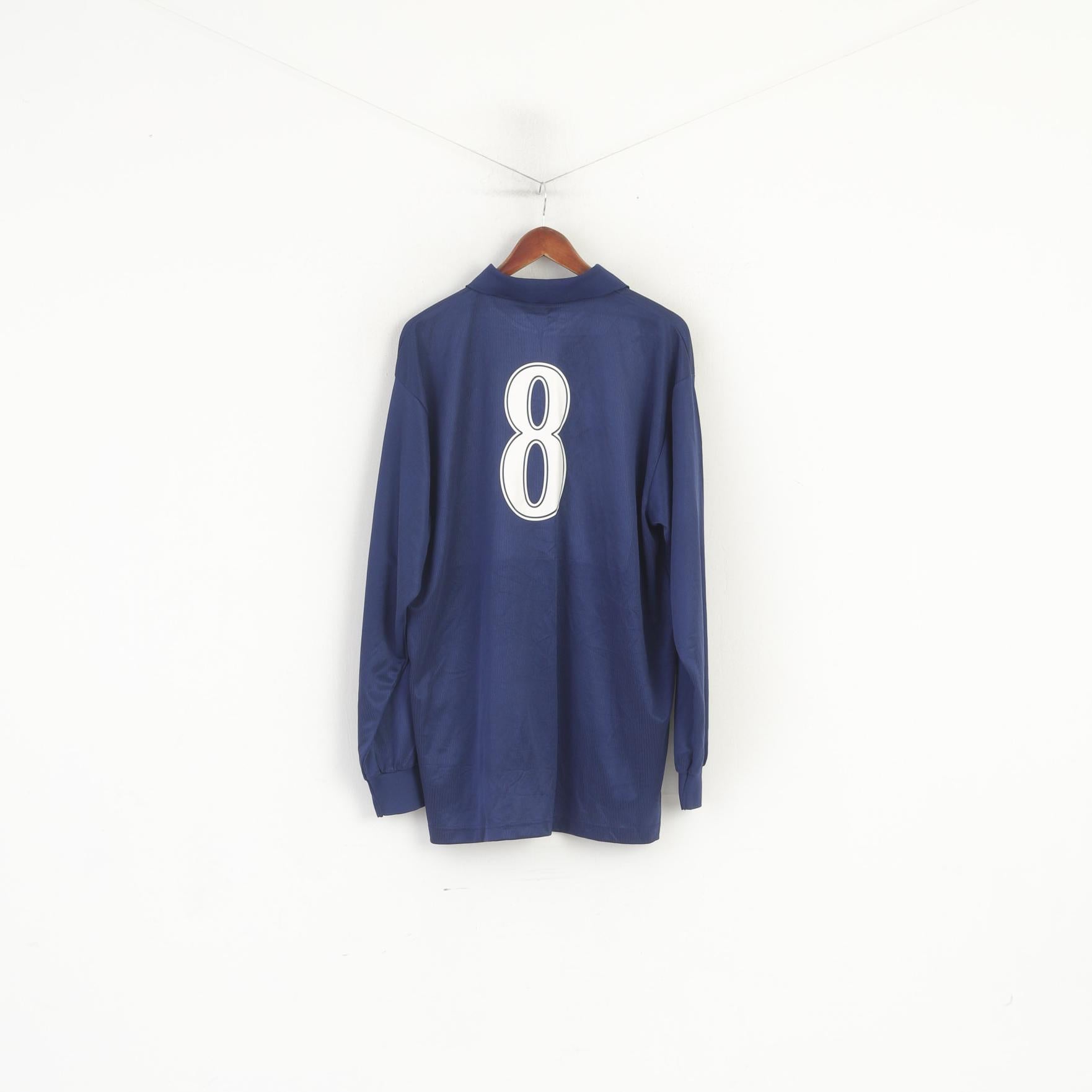 Polo Legea da uomo XL Navy Vintage Technical Sportswear Manica lunga Keep Running Top