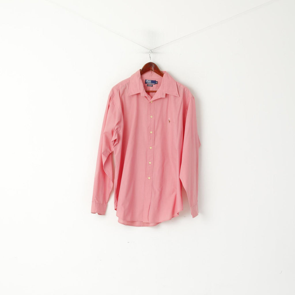 Polo By Ralph Lauren Men 16.5 XL Casual Shirt Pink Cotton Yarmouth Long Sleeve Top