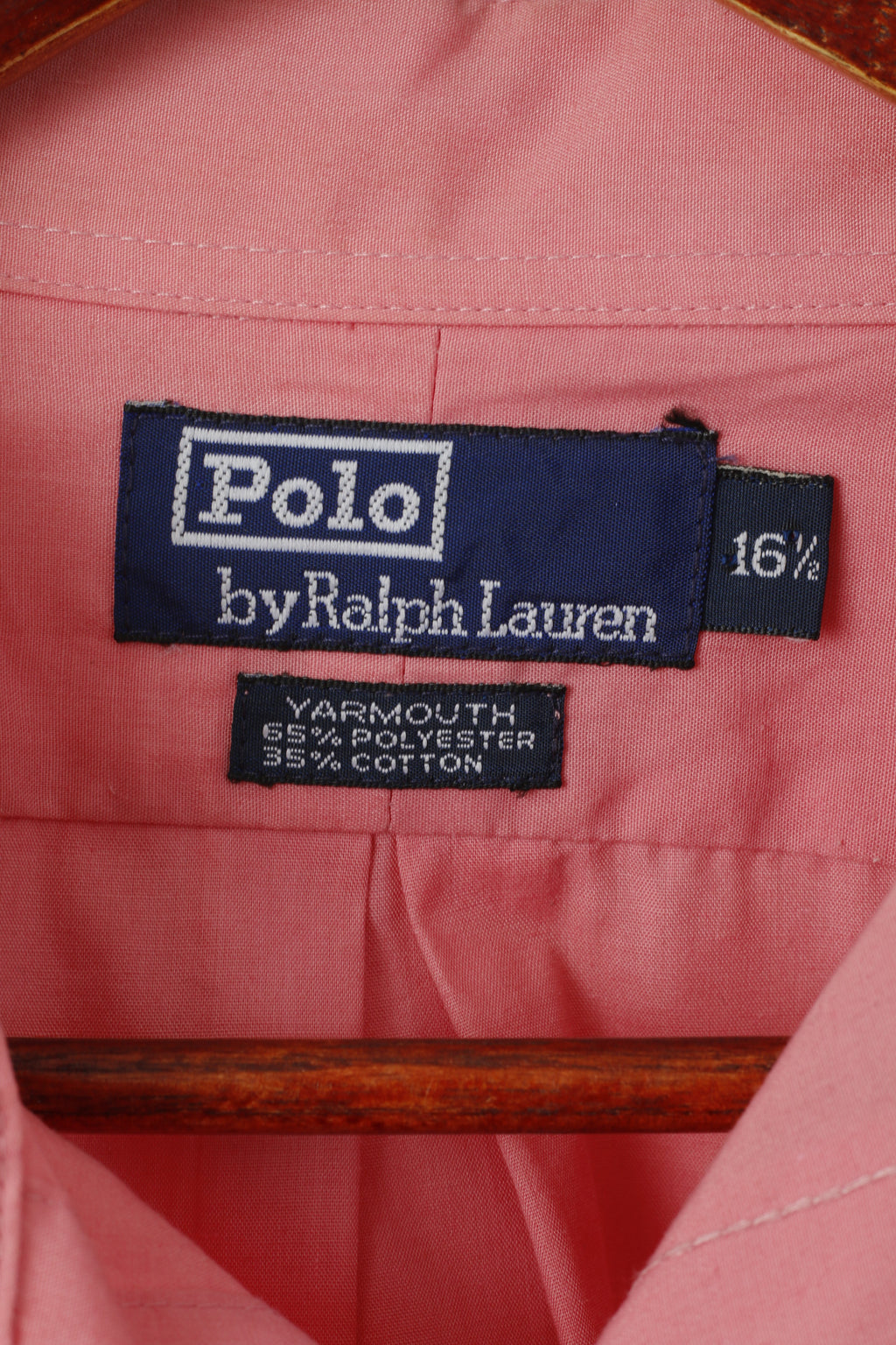 Polo By Ralph Lauren Men 16.5 XL Casual Shirt Pink Cotton Yarmouth Long Sleeve Top