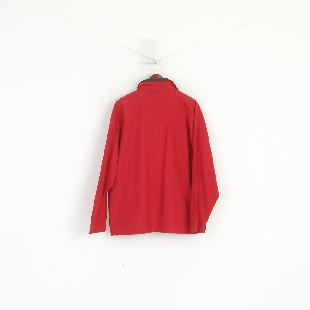 Le Frog Casual Men L Jacket Red Lightweight Full Zip Design Classic Top