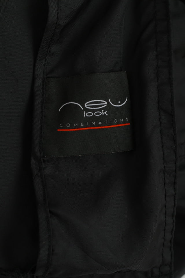 New Look Combinations Womens 38 10 S Coat Black Nylon Lightweight Top