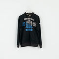 Reebok Classic Mens M Sweatshirt Black Vintage Shiny Activewear Top