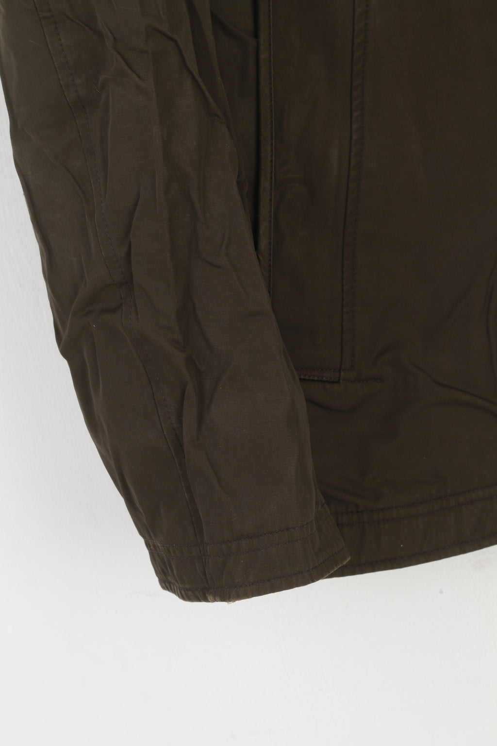 Giacca da uomo Duck And Cover M, cappuccio esterno marrone imbottito lucido con cerniera intera