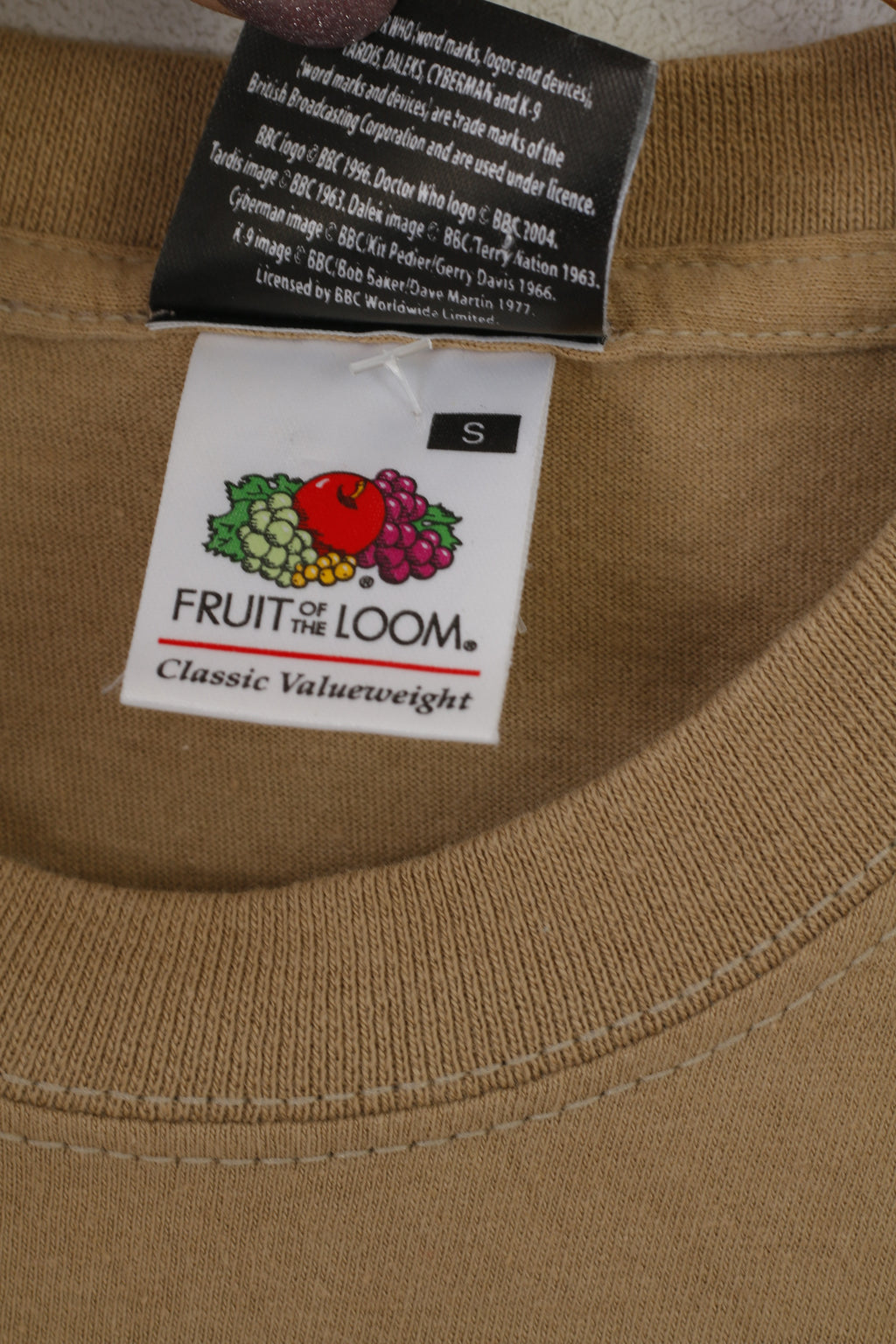 Fruit Of The Loom Men S Shirt Brown Cotton Doctor Who Series Movie Top