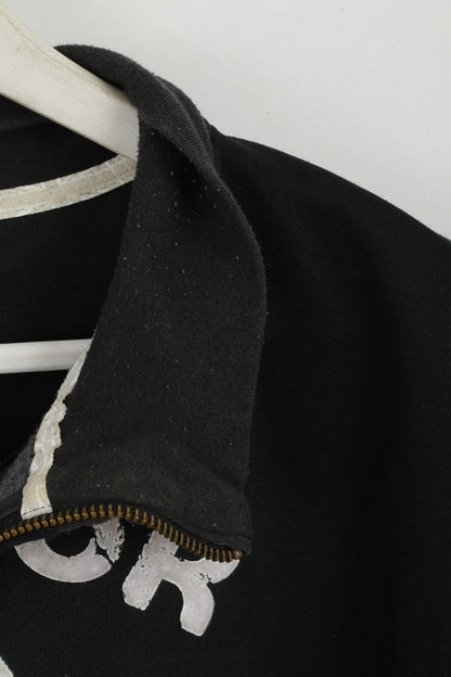 Reebok Classic Mens M Sweatshirt Black Vintage Shiny Activewear Top