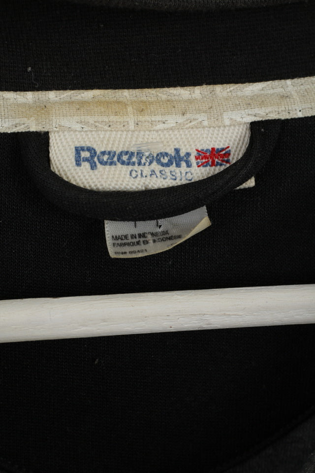 Felpa Reebok Classic da uomo M Felpa nera vintage lucida per abbigliamento sportivo
