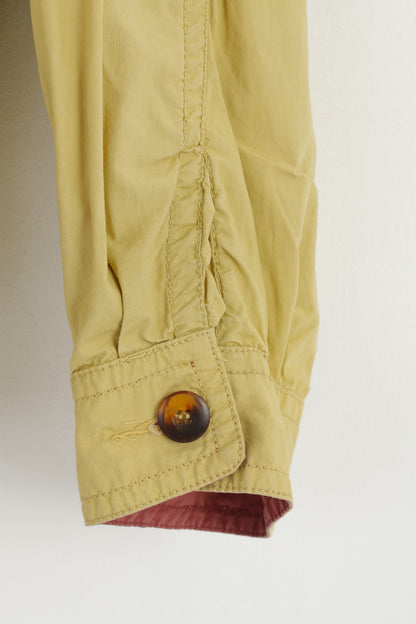 Bicyle Liberty Travel Way Men M Jacket Mustard Bomber Full Zipper Removable Sleeve Cotton Pocket Vintage