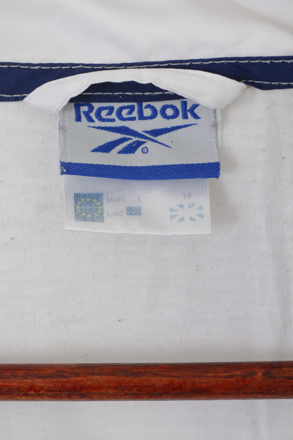 Reebok Women M 14 Jacket White Vintage Sportswear Full Zipper Sport Top