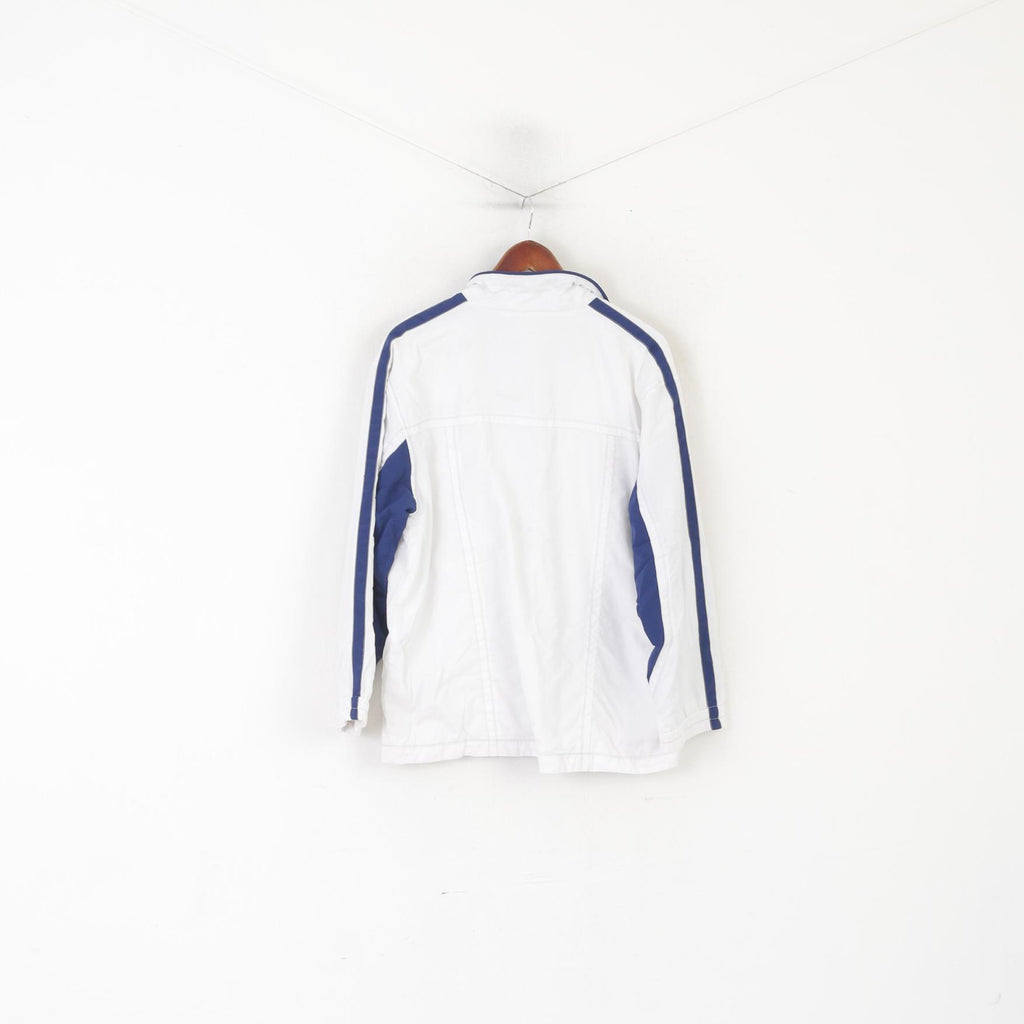 Reebok Women M 14 Jacket White Vintage Sportswear Full Zipper Sport Top