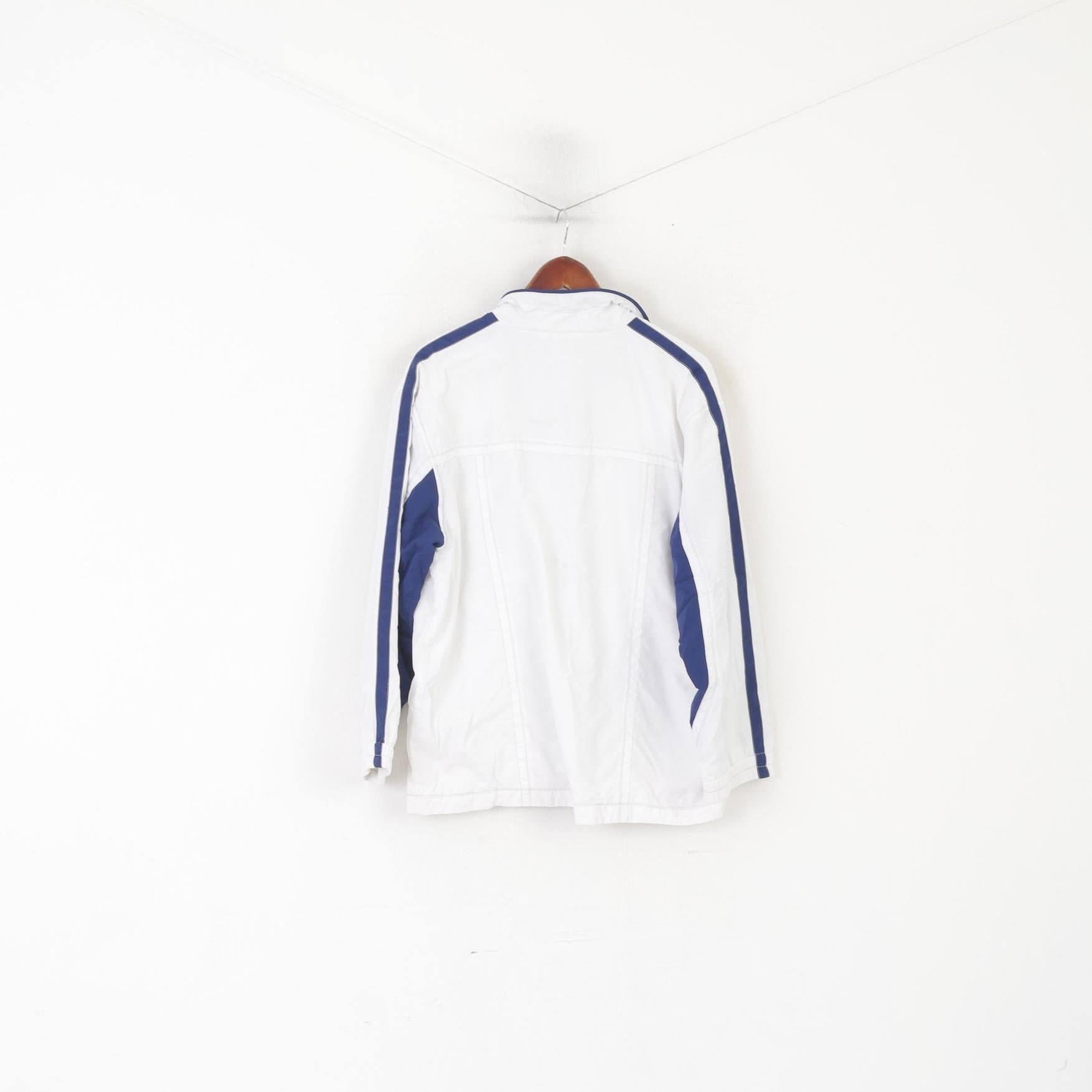 Reebok Women M 14 Jacket White Vintage Sportswear Full Zipper Sport Top