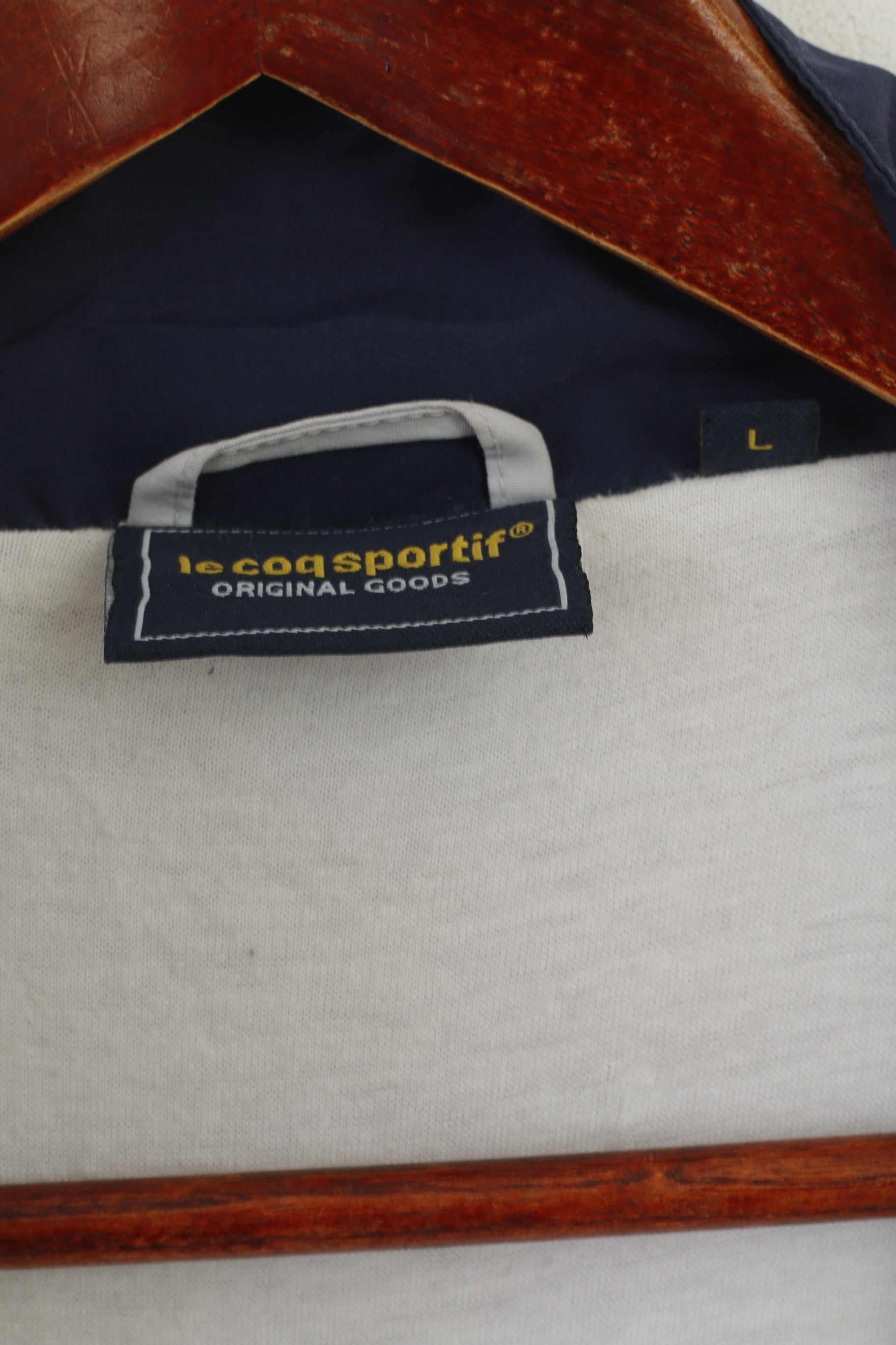 Le Coq Sportif Men L Jacket Grey Vintage Sportswear Zip Up