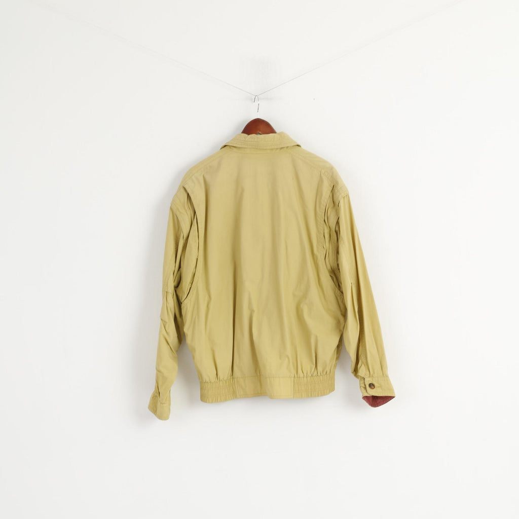 Bicyle Liberty Travel Way Men M Jacket Mustard Bomber Full Zipper Removable Sleeve Cotton Pocket Vintage