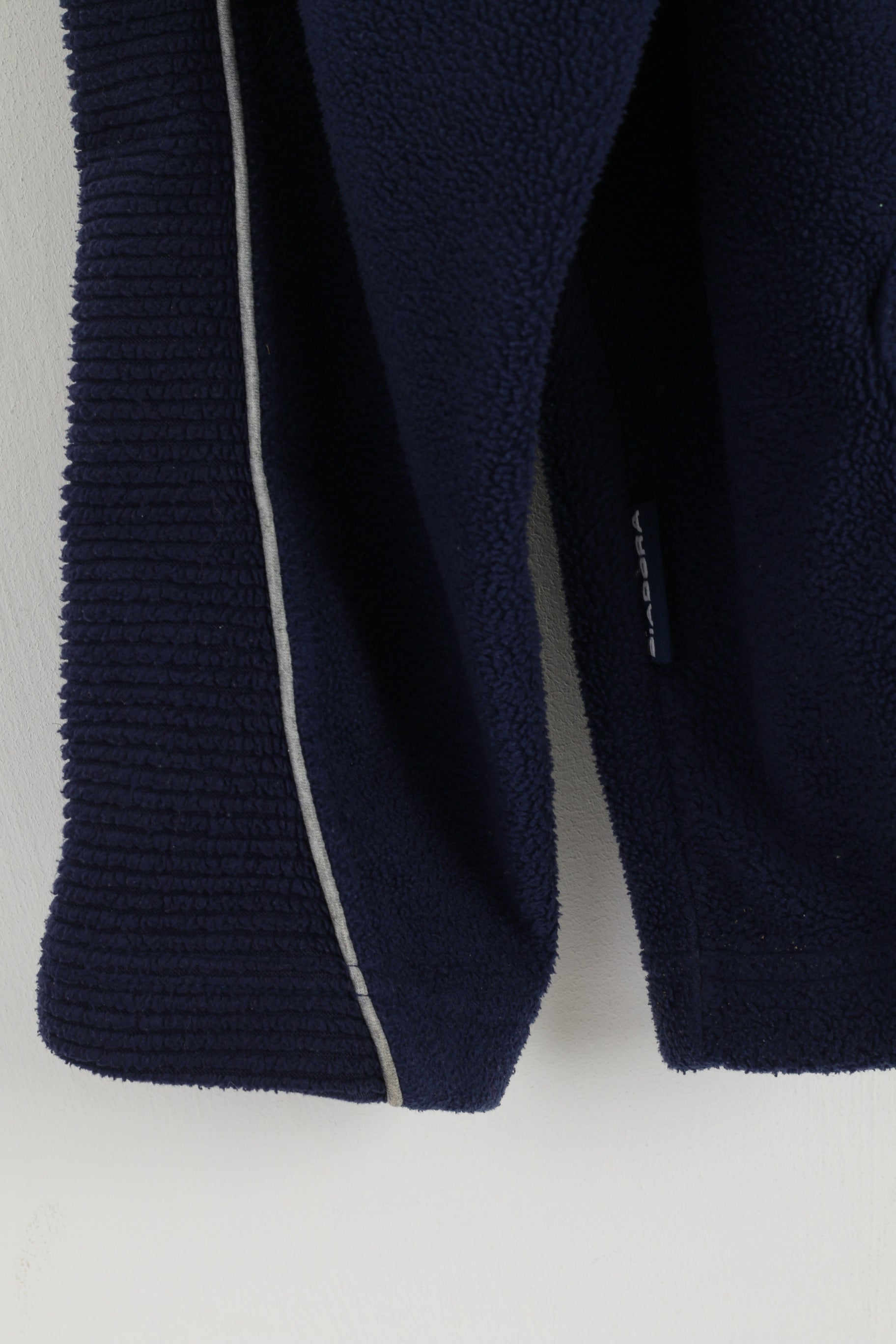 Diadora Men XL Fleece Top Navy Sport Hooded Pullover Kangaroo Pocket Sweatshirt