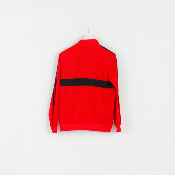Adidas Boys 13 - 14 Age 164 Sweatshirt Red Shiny Zip Up Activewear Top