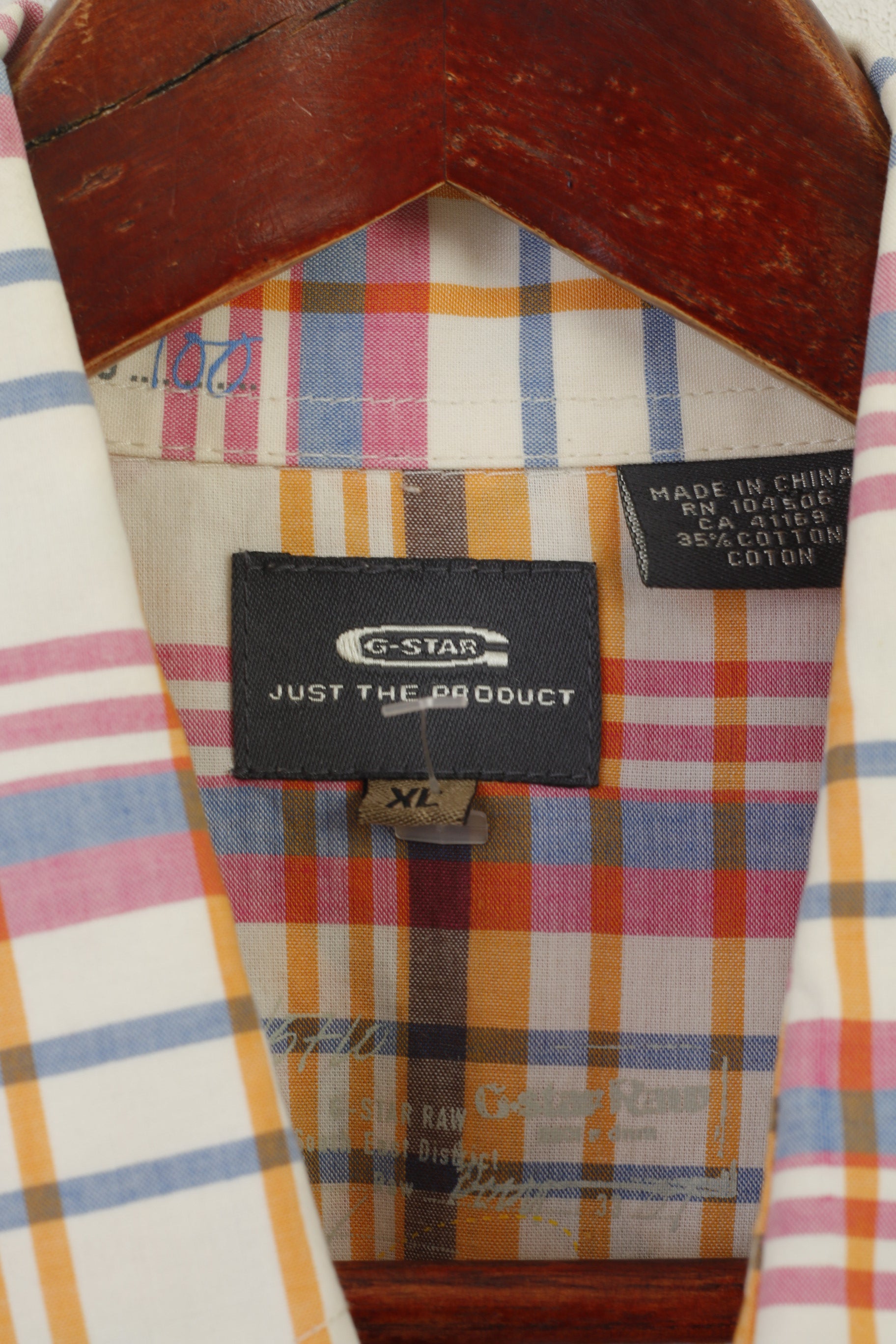 G-Star Raw Men XL (L) Chemise décontractée Multicolore Check Cotton Snap Pocket Slim Fit Top