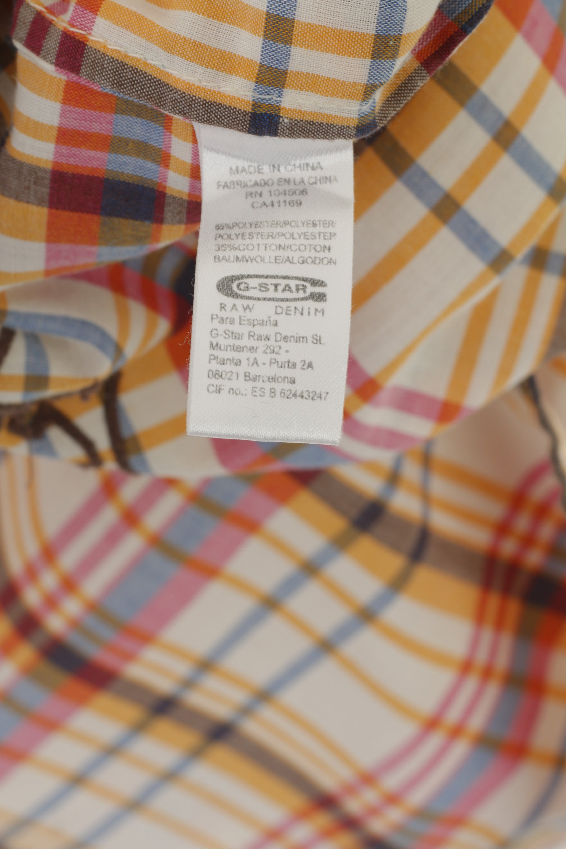 G-Star Raw Men XL (L) Chemise décontractée Multicolore Check Cotton Snap Pocket Slim Fit Top