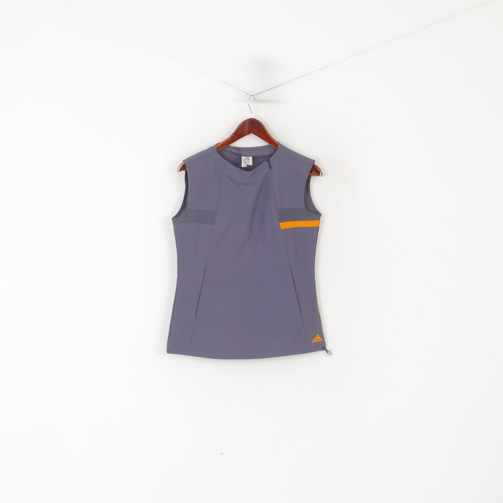 Adidas Women 12 M Shirt Purple Vintage Sleeveless Mesh Cut Outs Sport Top