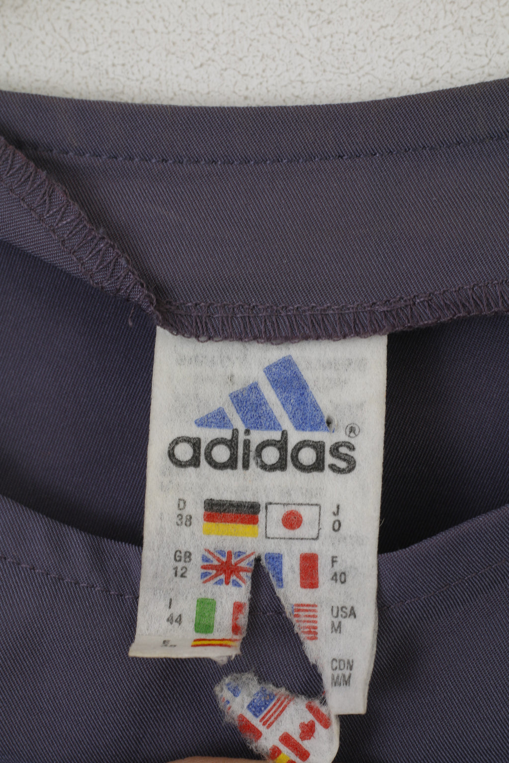 Adidas Femmes 12 M Chemise Violet Vintage Sans Manches Maille Découpes Haut De Sport