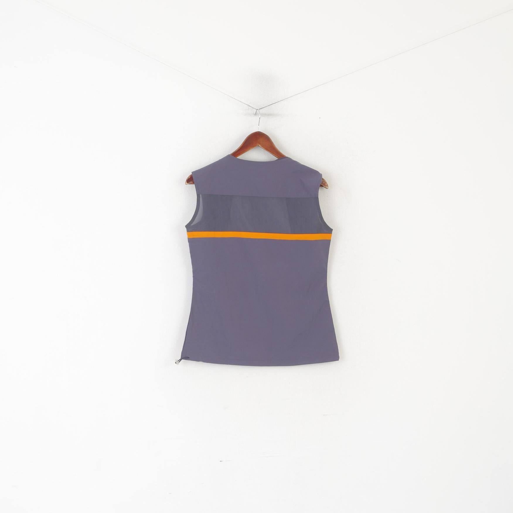 Adidas Femmes 12 M Chemise Violet Vintage Sans Manches Maille Découpes Haut De Sport
