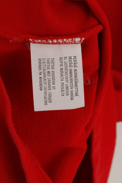 Polo Umbro da uomo XL (L) Maglietta classica a maniche corte da allenamento professionale in cotone rosso
