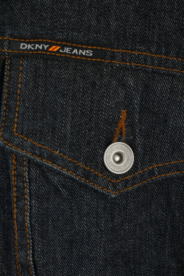 DKNY Jeans Women M Jacket Navy Denim Cotton Classic Jean Top