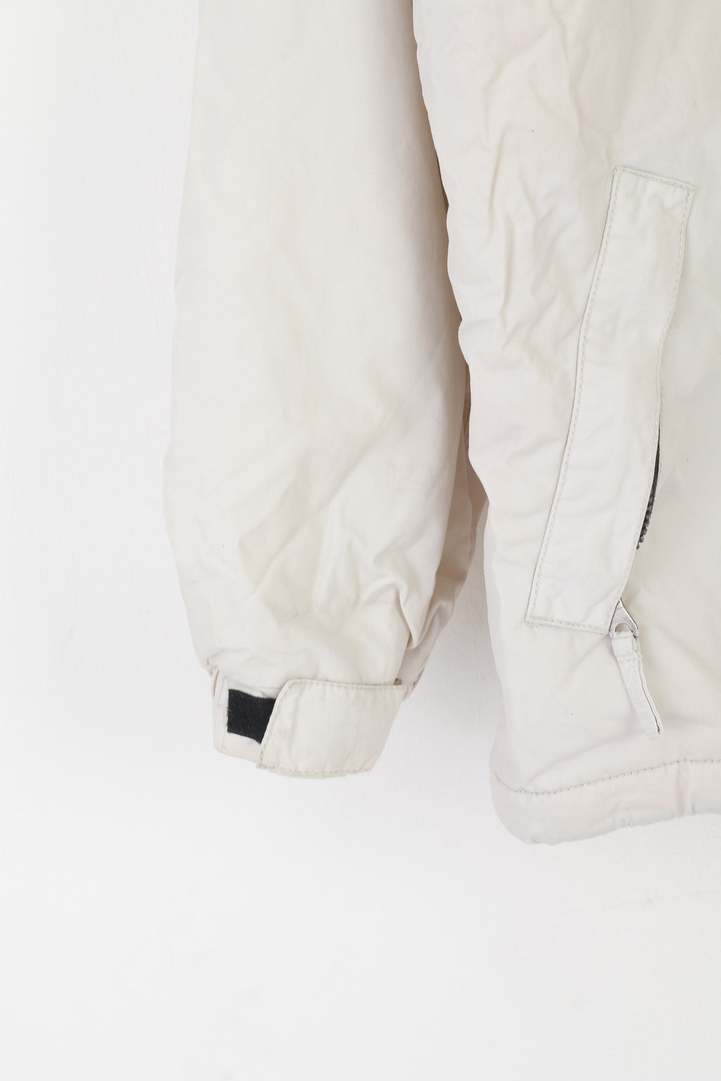 XS - EXES Men L Jacket Cream Padded Full Zipper Outdoor Ski Bomber Top