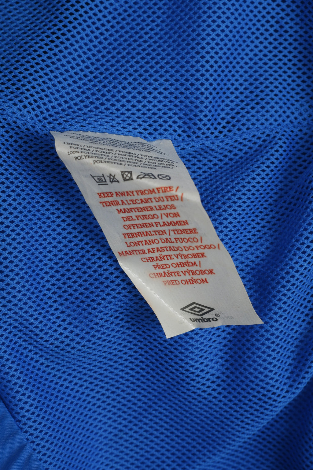 Umbro Men M Jacket Blue National England Team Full Zipper Hooded Mesh Lined Top