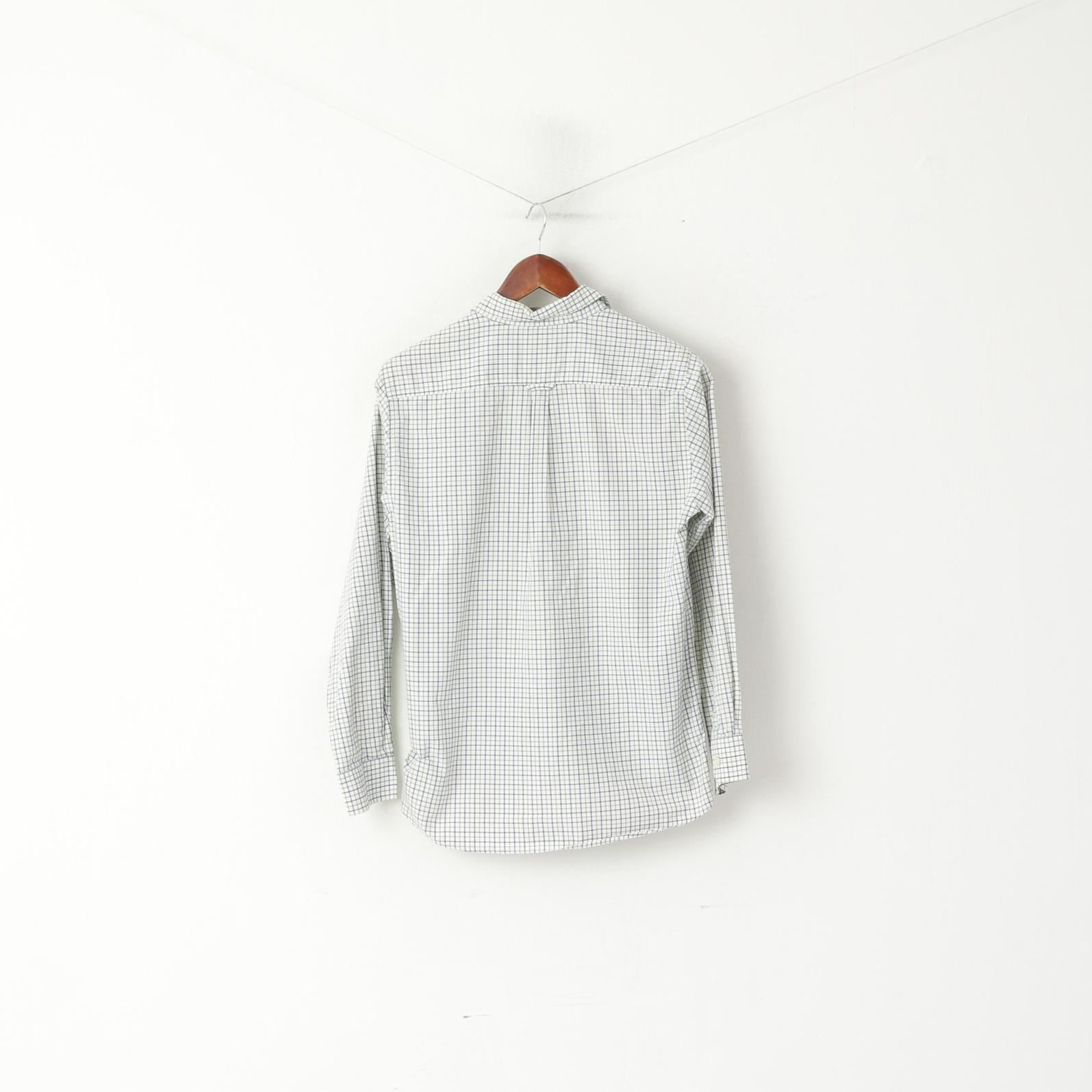 Gant Camicia casual da ragazzo di 15 anni Top a maniche lunghe in cotone tattersal con colletto button down verde
