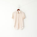 Paul Smith Women L Casual Shirt Pink Cotton Transparent Material Short Sleeve Top