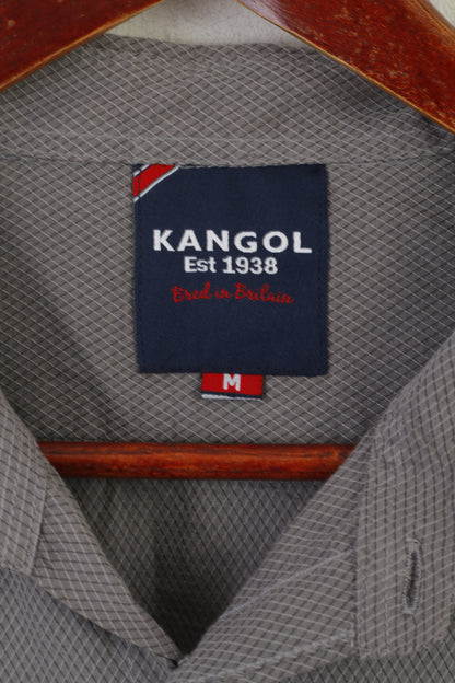 Kangol Men M Casual Shirt Gryy Cotton Thin Vintage Pocket Long Sleeve Top