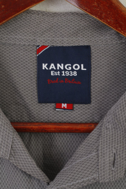 Kangol Uomo M Camicia casual Gryy Top a maniche lunghe con tasca vintage in cotone sottile