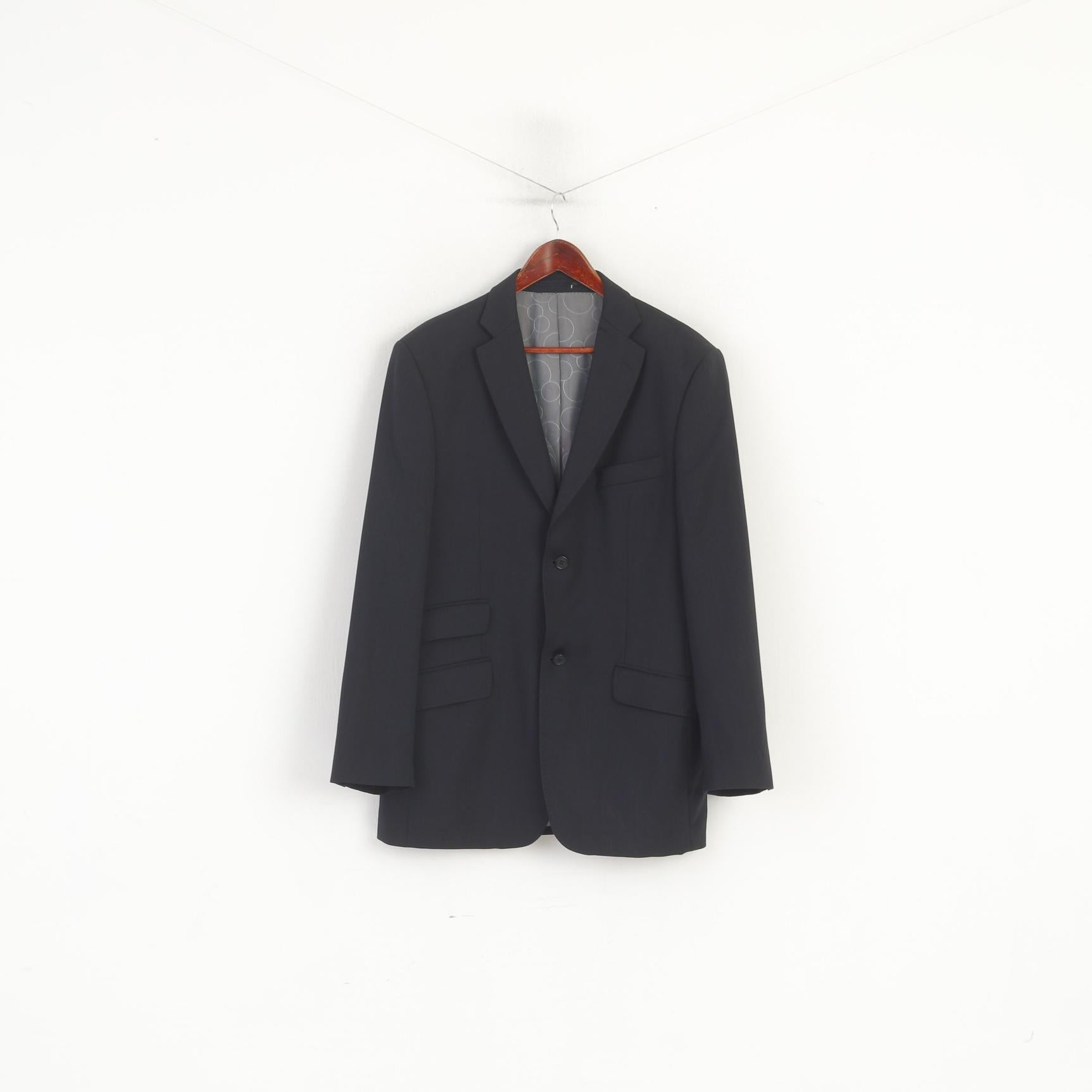 Ted Baker London Men 40 102 Blazer Navy Wool Single Breasted Shoulder Pads Jacket