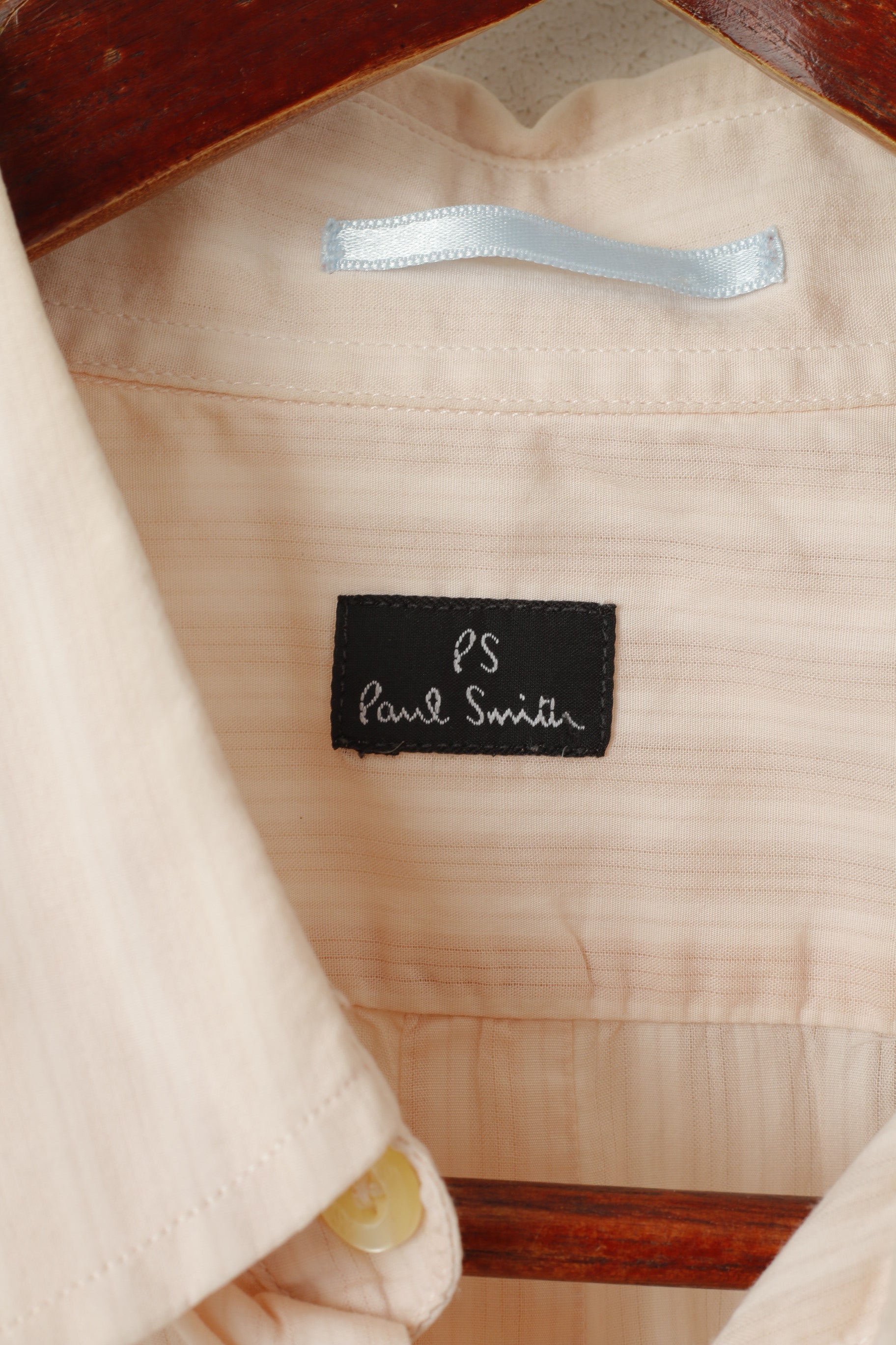 Paul Smith Women L Casual Shirt Pink Cotton Transparent Material Short Sleeve Top