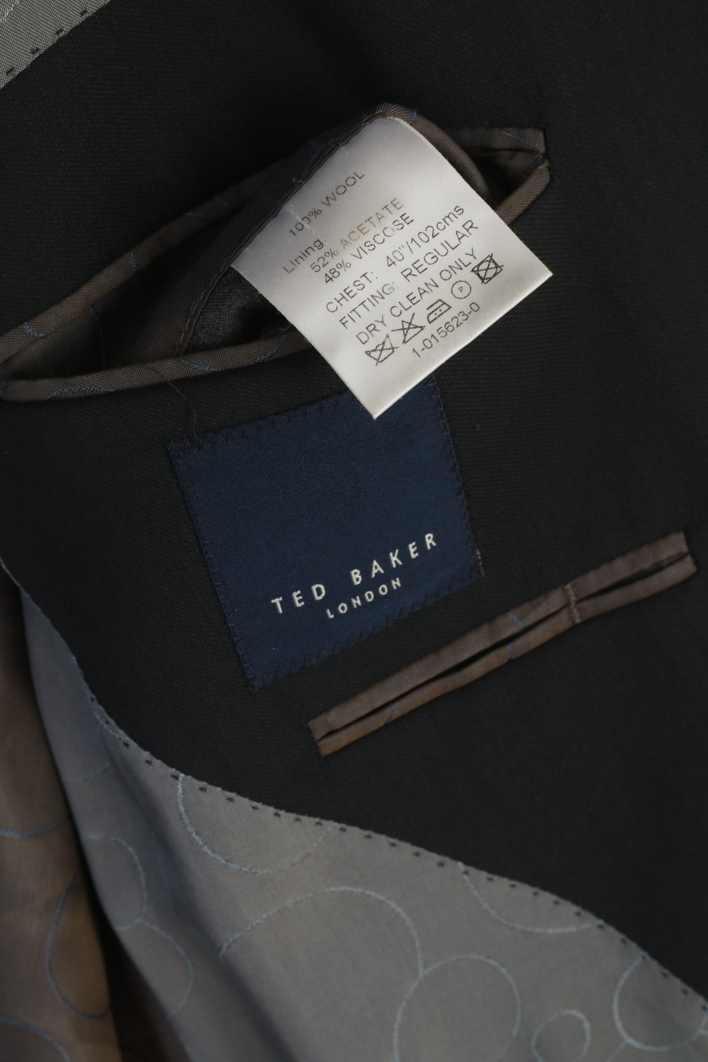 Ted Baker London Men 40 102 Blazer Navy Wool Single Breasted Shoulder Pads Jacket
