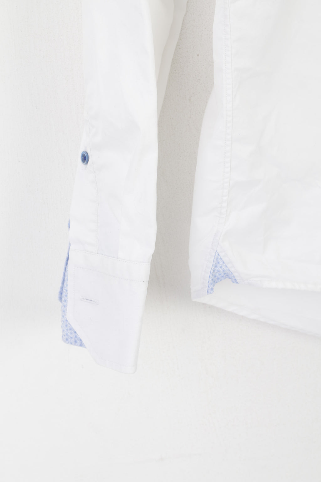 Stenstroms Men 39 15.5 M Casual Shirt White Cotton Fit Sweden Plain Long Sleeve Top