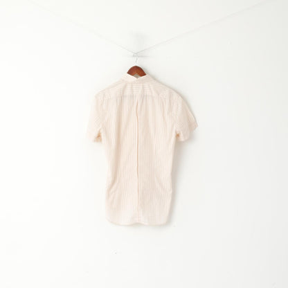 Paul Smith Women L Casual Shirt Pink Cotton Transparent Material Short Sleeve Top