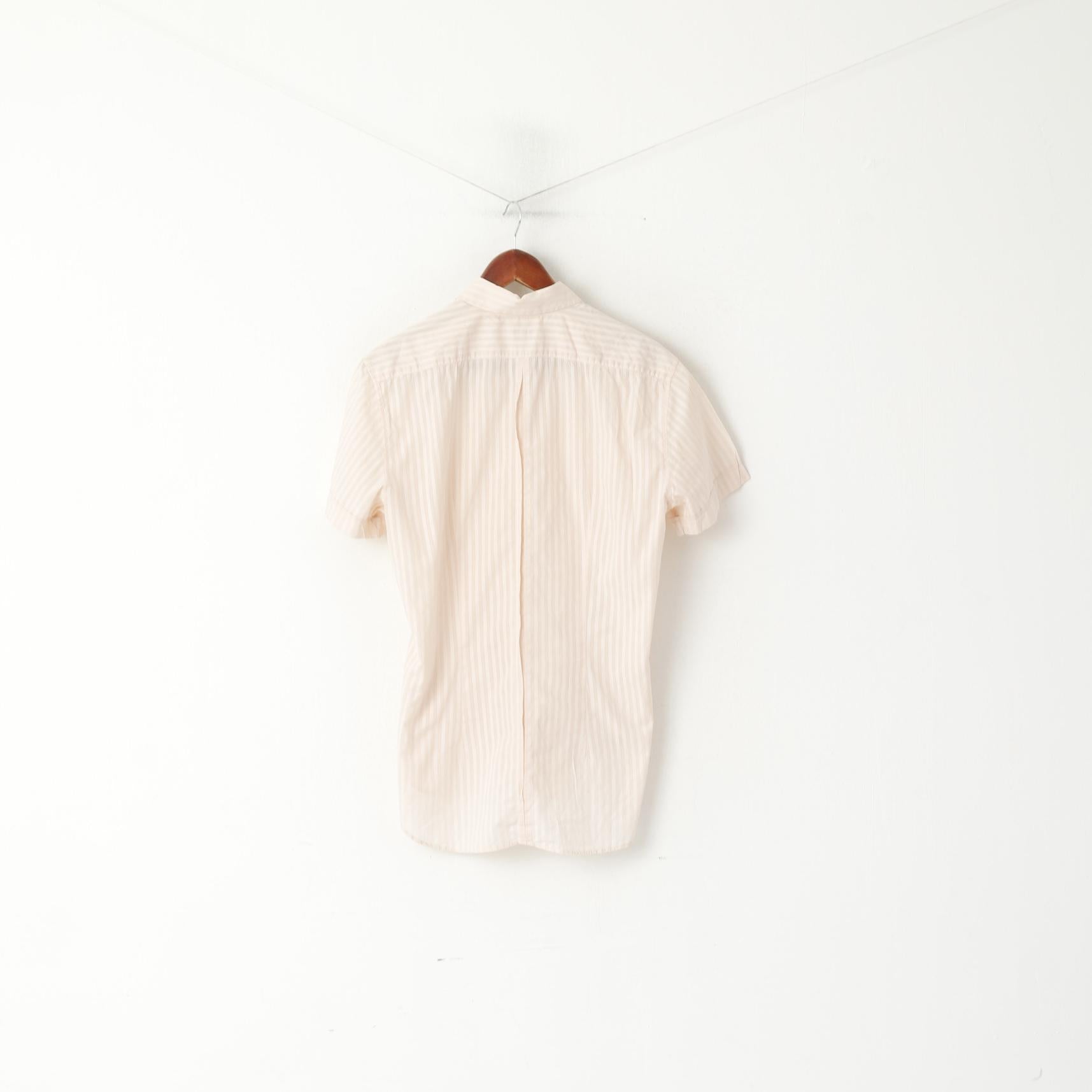 Paul Smith Femme L Chemise décontractée Rose Coton Matériau Transparent Haut à Manches Courtes