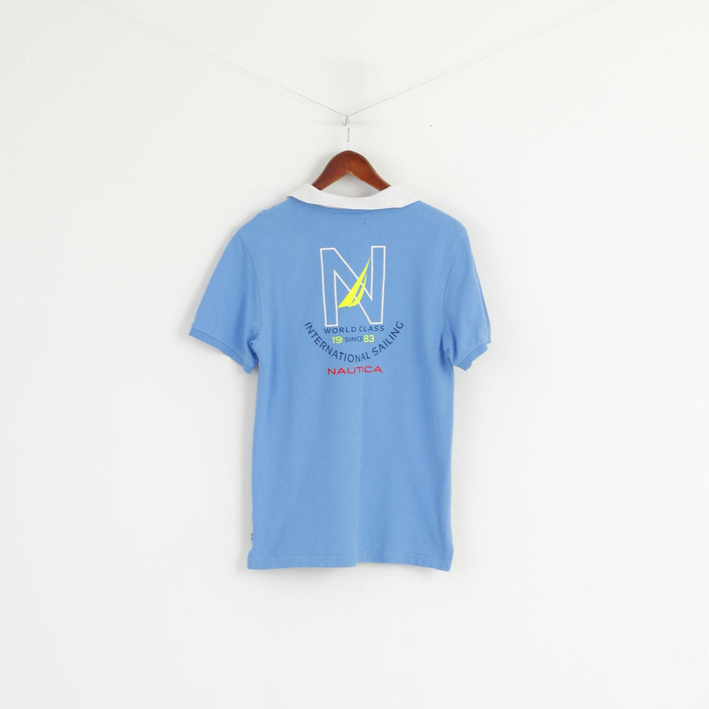 Nautica Polo pour jeunes de 18 à 20 ans en coton bleu haut de voile de classe mondiale