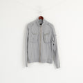 Duck and Cover Men XL (L) Sweatshirt Grey Cotton Noble Style Full Zipper Army Top